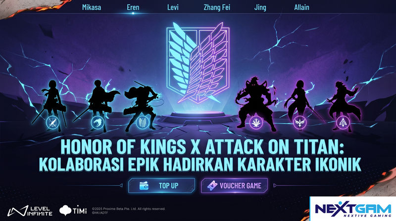Kolaborasi Honor of Kings x Attack on Titan: Jadwal, Skin, & Event Terbaru