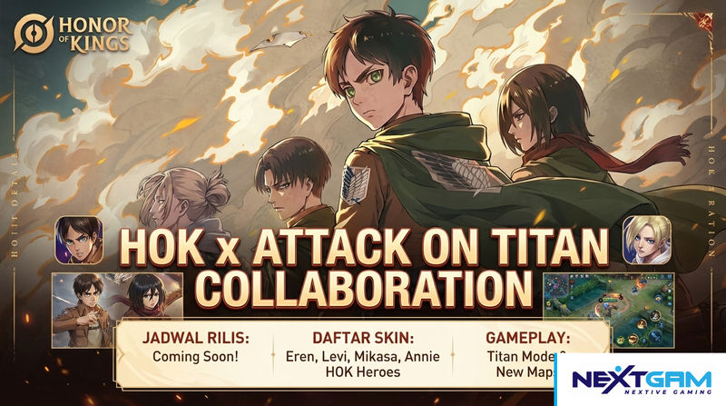 Kolaborasi HOK x Attack on Titan: Jadwal Rilis, Daftar Skin & Gameplay Lengkap