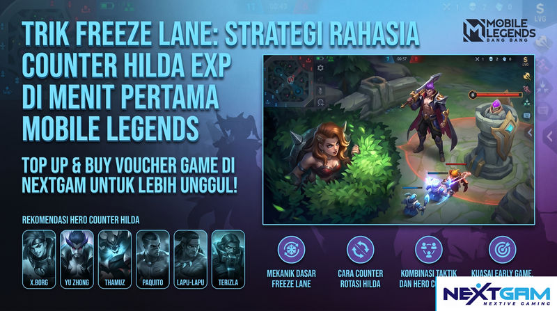 Trik Freeze Lane: Strategi Rahasia Counter Hilda Exp di Menit Pertama Mobile Legends