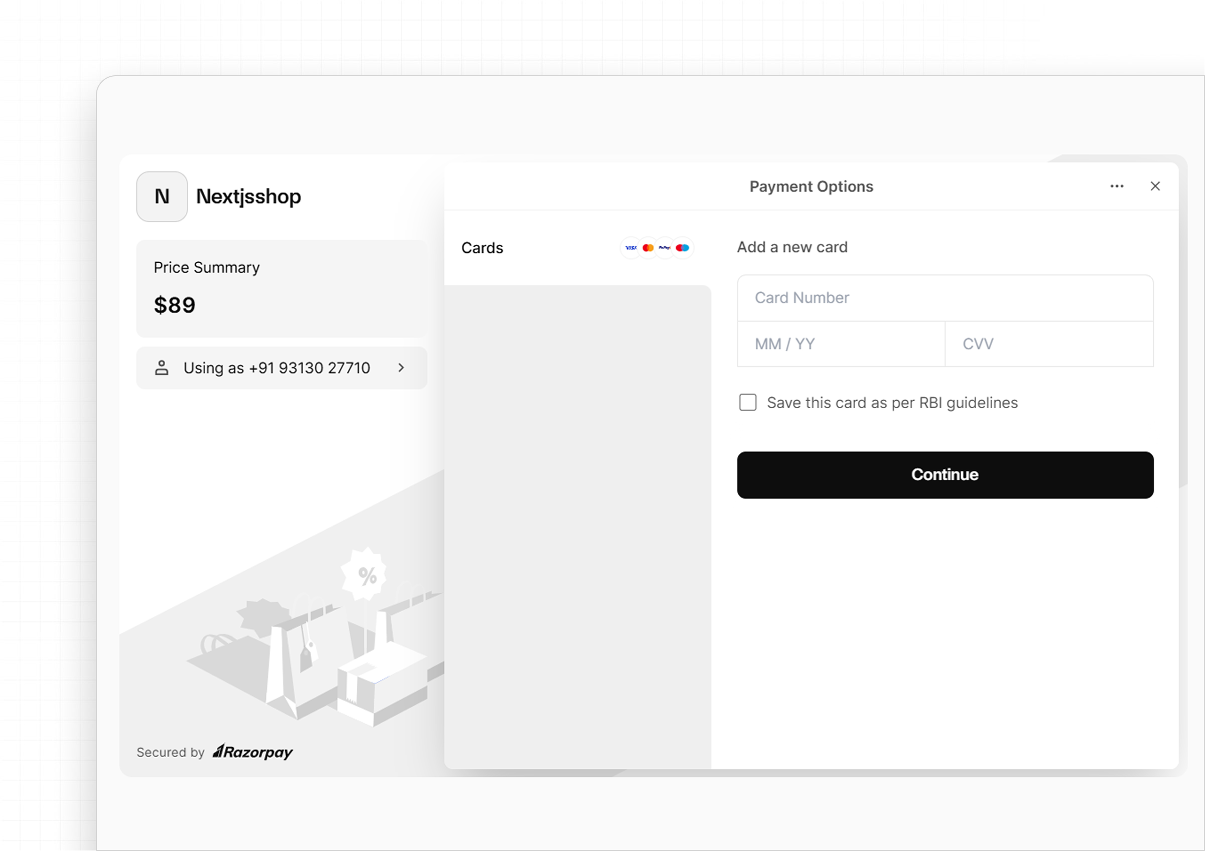 Payment gateway screenshot