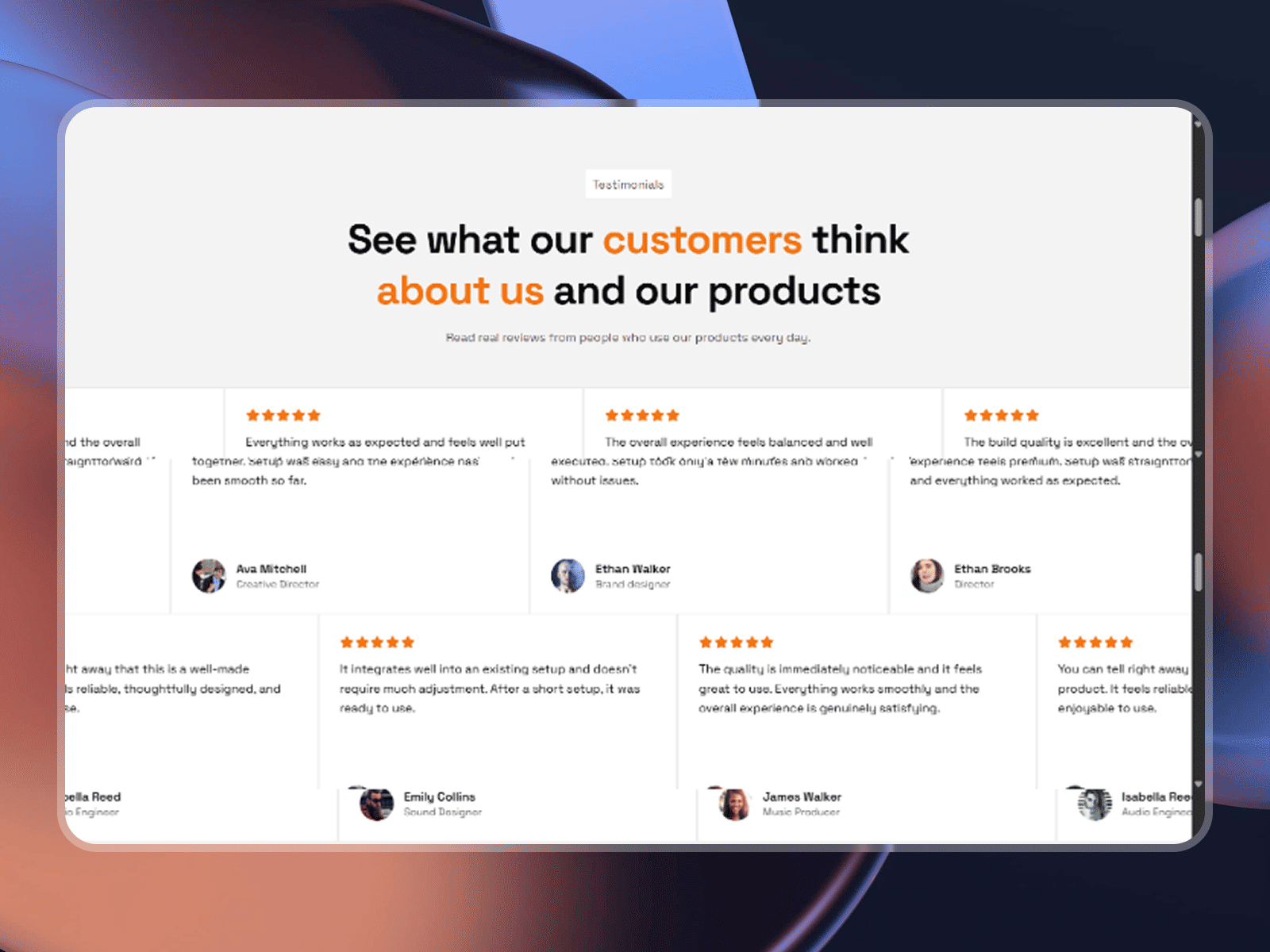 Ecommerce  Testimonails