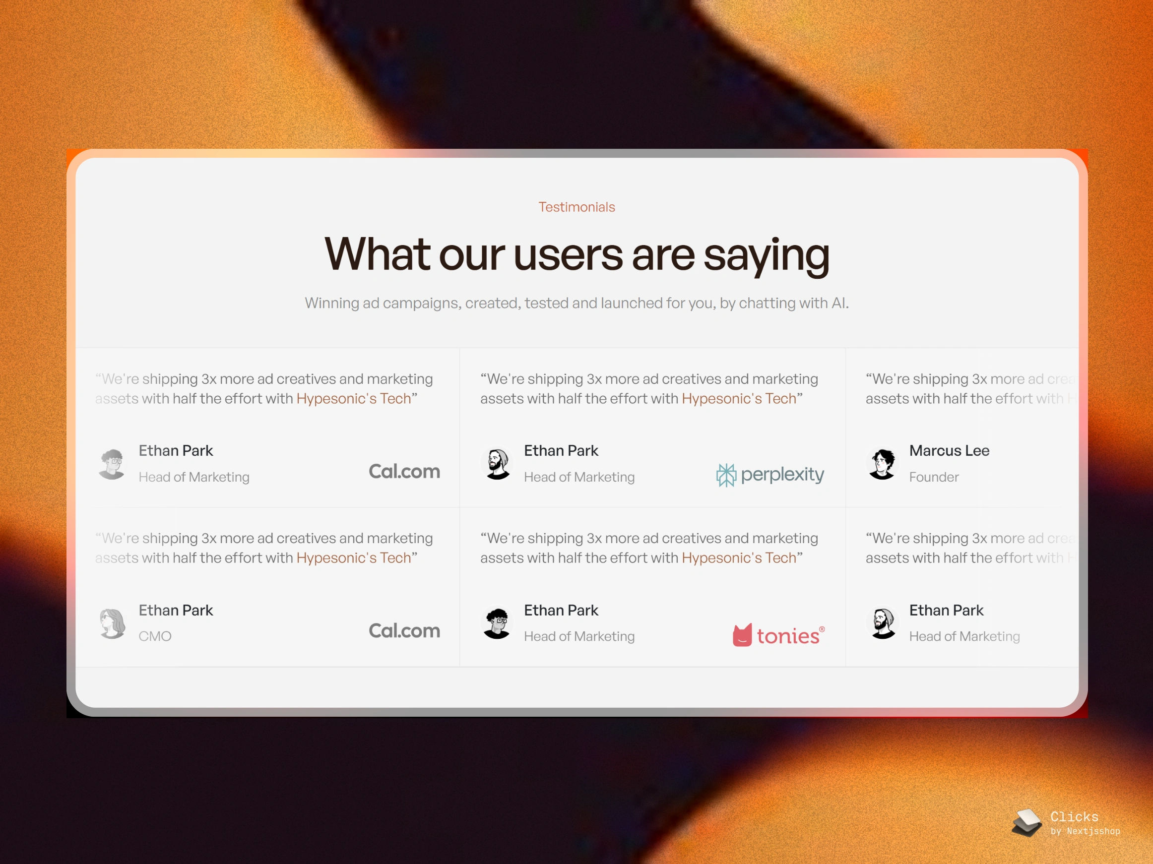 Marquee Testimonials