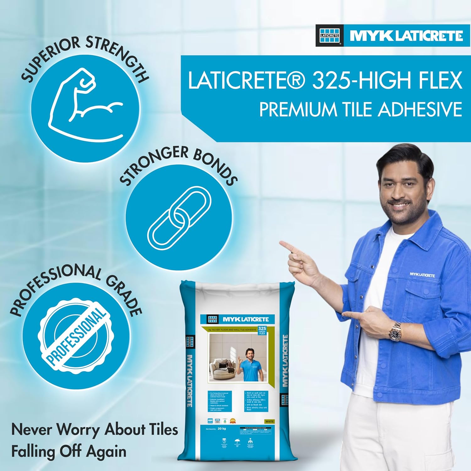 MYK LATICRETE 325 Tile Adhesive 20KG view 2