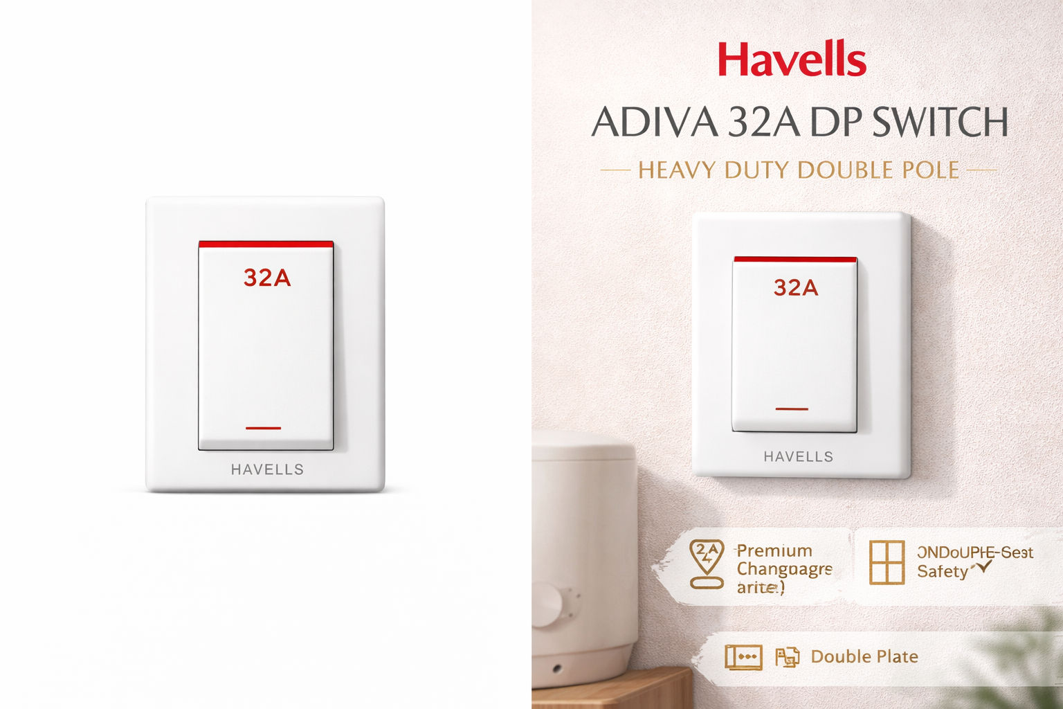 Havells – ADIVA Switch 32A DP White