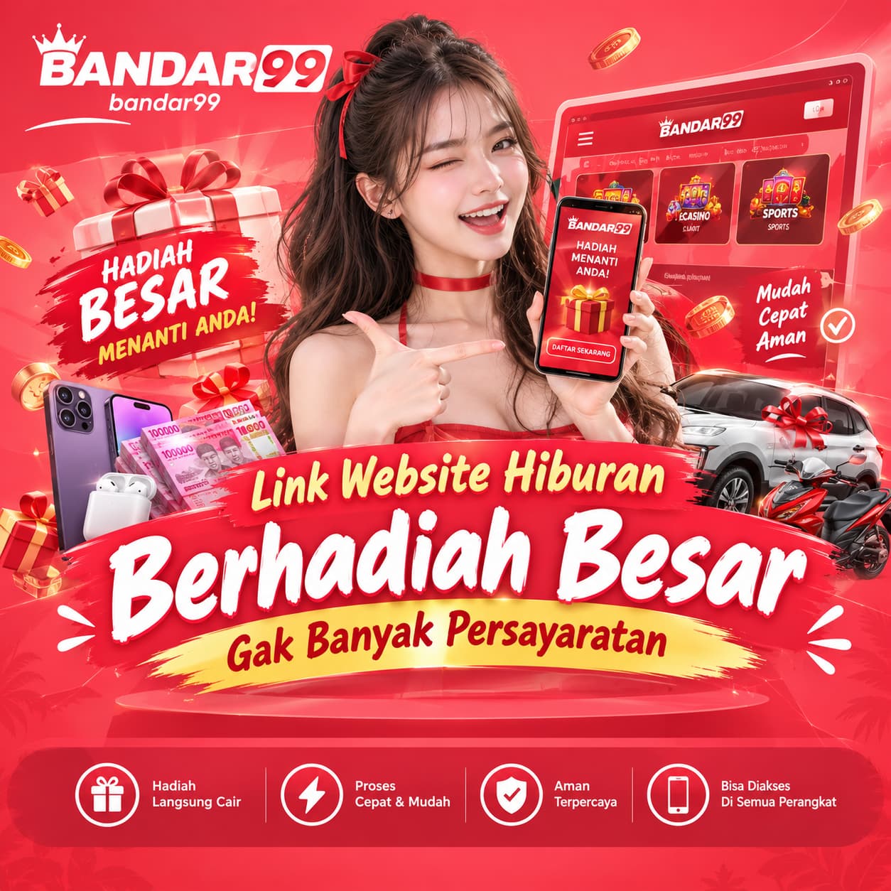 BANDAR99: Link Website Hiburan Berhadiah Besar Gak Banyak Persayaratan