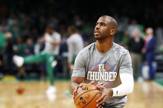 Chris Paul is competing from the safety of his home gym.
Getty Images