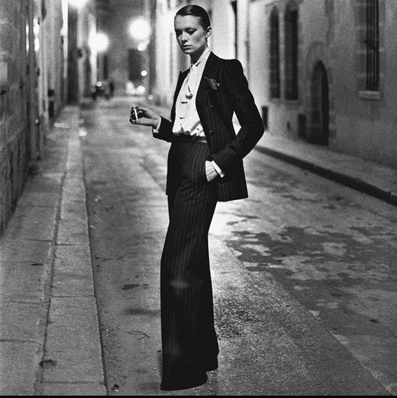 Rue Aubriot, Yves Saint Laurent, Vogue Paris, Paris 1975.   © The Helmut Newton Estate / Maconochie Photography