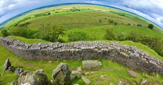 Looking north past the wall, toward Scotland.