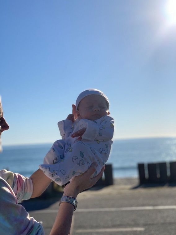 Asher’s first day at the beach