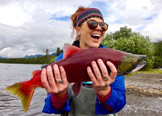 All these fish are looking for eggs from plentiful sockeye salmon.