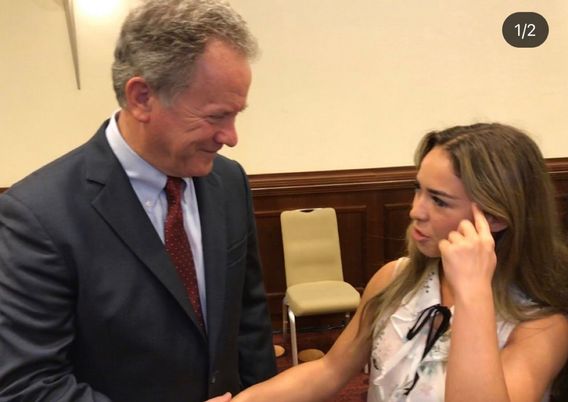 Speaking with former governor and director of the U.N world hunger food program David Beasley in Berlin.