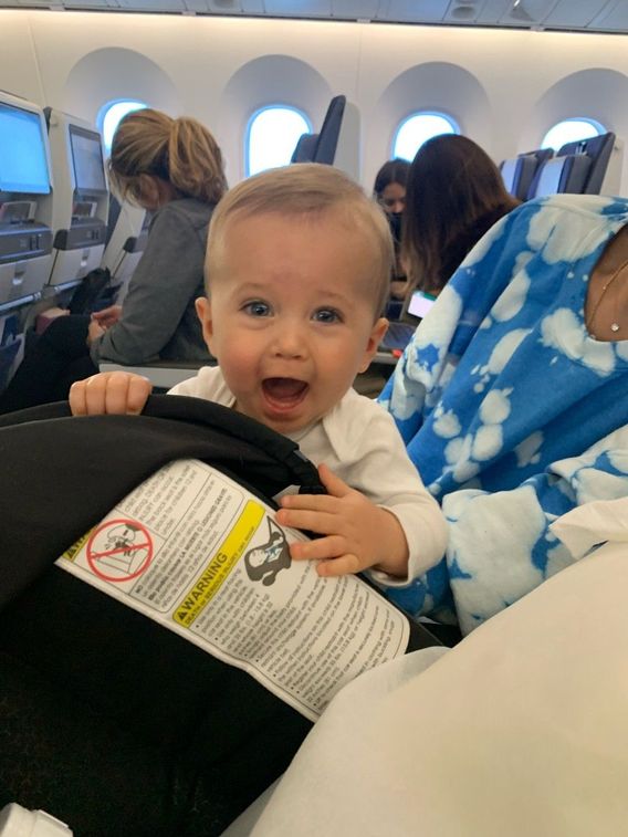 Asher’s 1st flight! He was a champ!