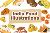 India Food Illustrations Cover