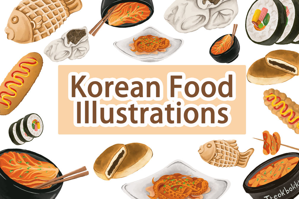 Korean Food Illustration Cover
