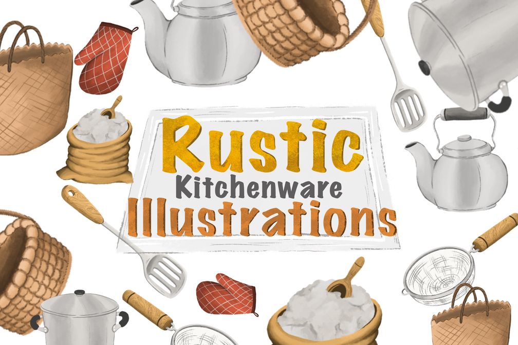 Rustic Kitchenware Illustrations