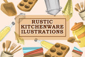 Rustic Kitchenware Illustrations Cover
