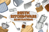 Rustic Kitchenware Illustrations 4 Cover