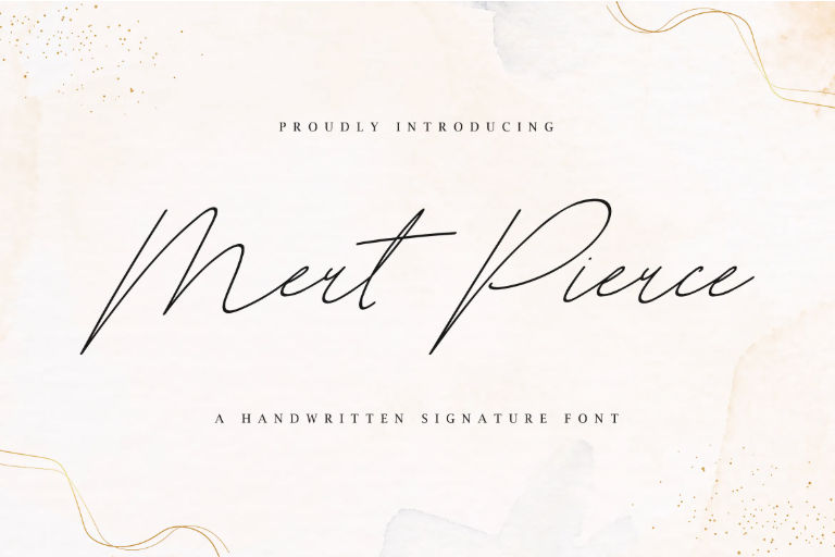 Our personalized handwritten font: Mert Pierce. Beautiful yet original handwritted.