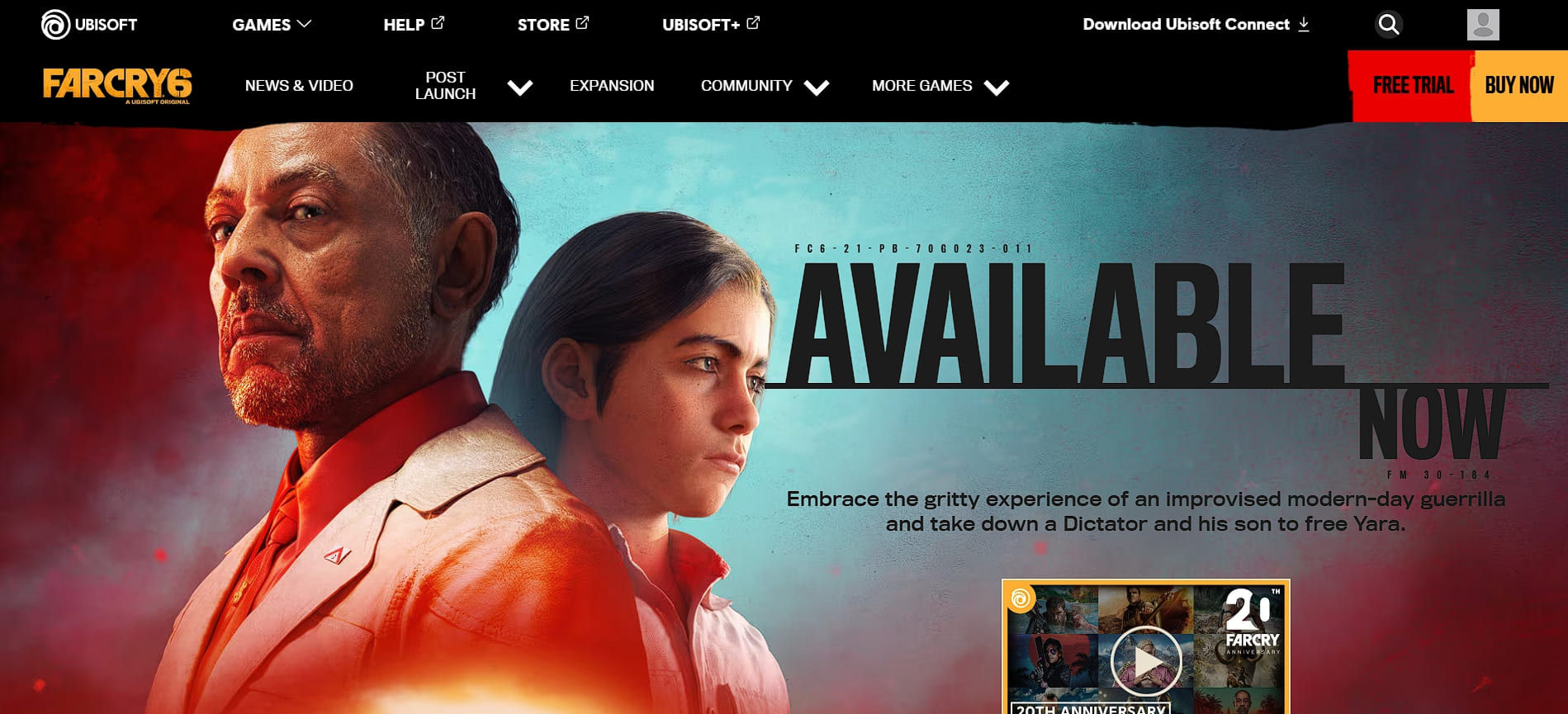 Far Cry 6’s homepage