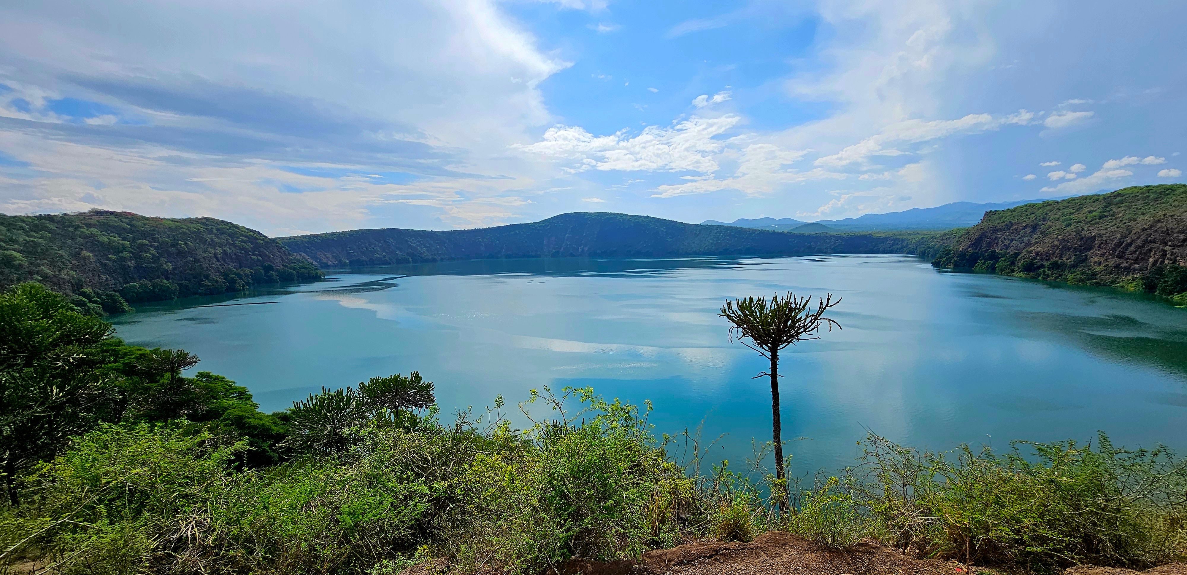 The crater rim of Lake Chala