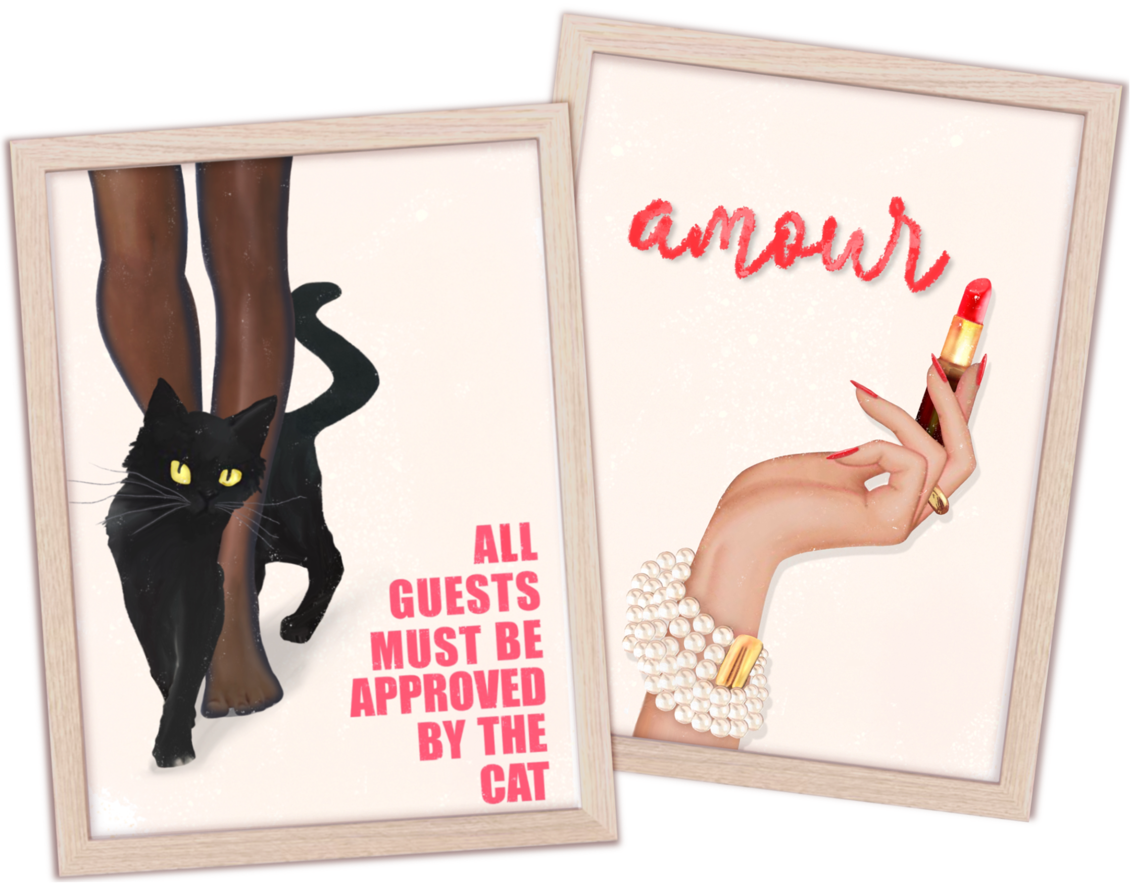 Collection of framed art prints