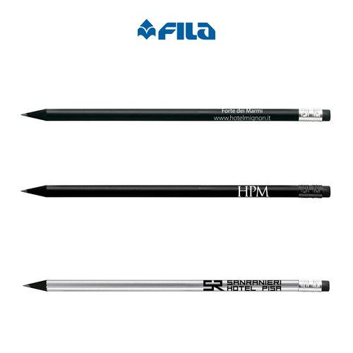 Lapis Tondo FILA cm 18 in Legno Nero con Gomma Serie Black