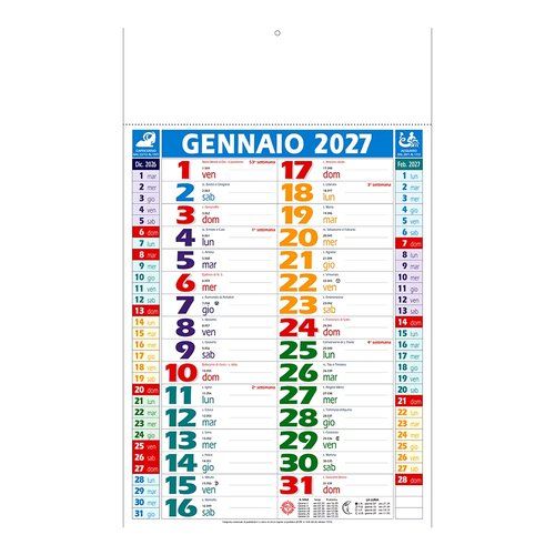 Calendario 2027 da Parete Mensile Marte Personalizzato