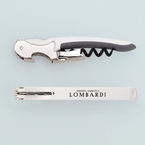 Apribottiglie Cavatappi Professionale Bianco in Metallo Personalizzato