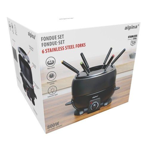 ALPINA Fondue Set 800W 2.3L Electric Black
