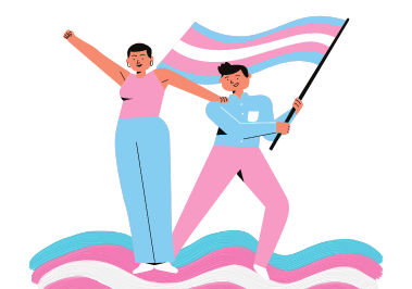 EA Guidance for Supporting Transgender Young People - Cover Transgender People with Trans Flag