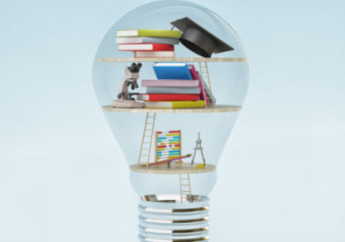 Light Bulb with Education Tools in it