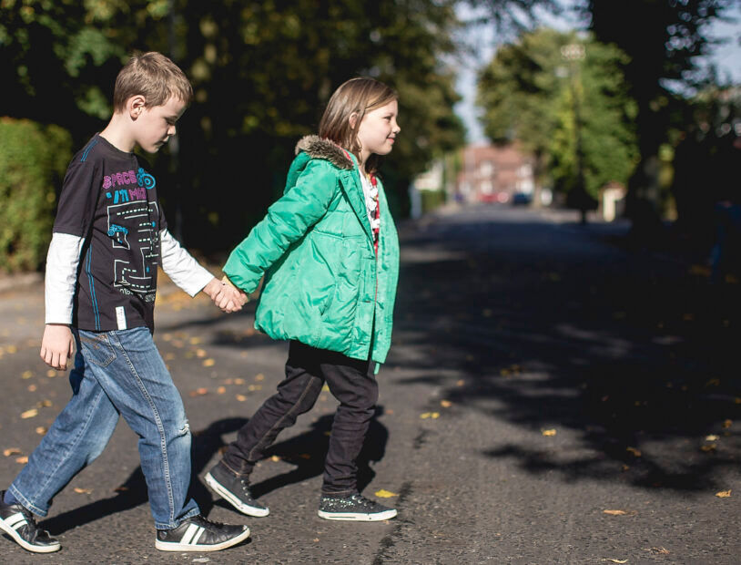 Image of Children Crossing Street