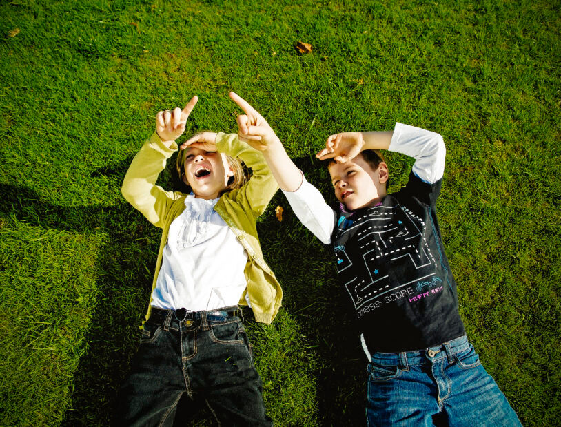 Children Looking to the Clouds