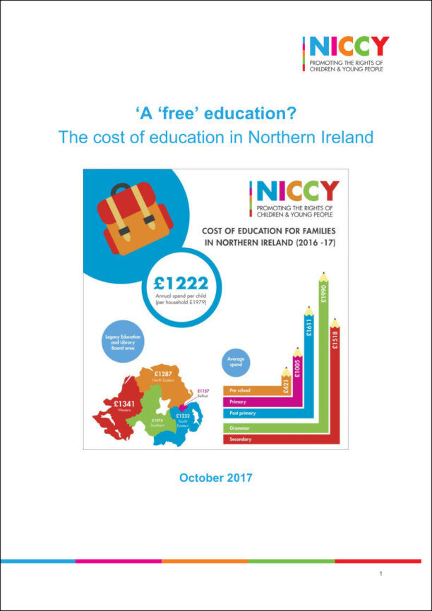 picture of NICCY's cost of education report 2017