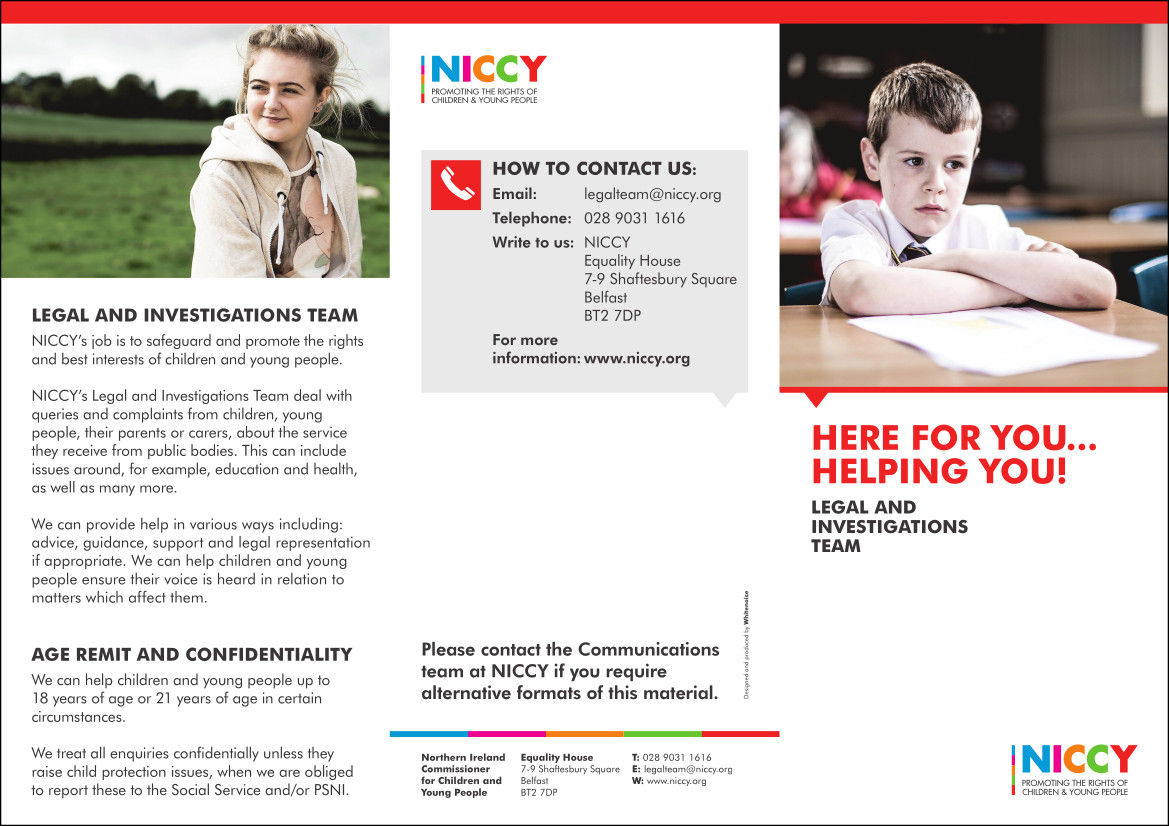 NICCY Legal and Investigations Leaflet Cover