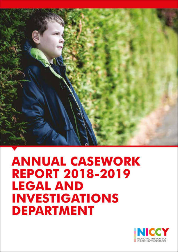 picture of the front cover of NICCY's Annual Casework report 2018-19