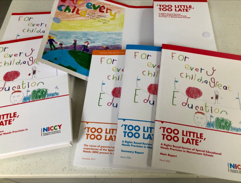 Several copies of NICCY's "Too Little, Too Late" report