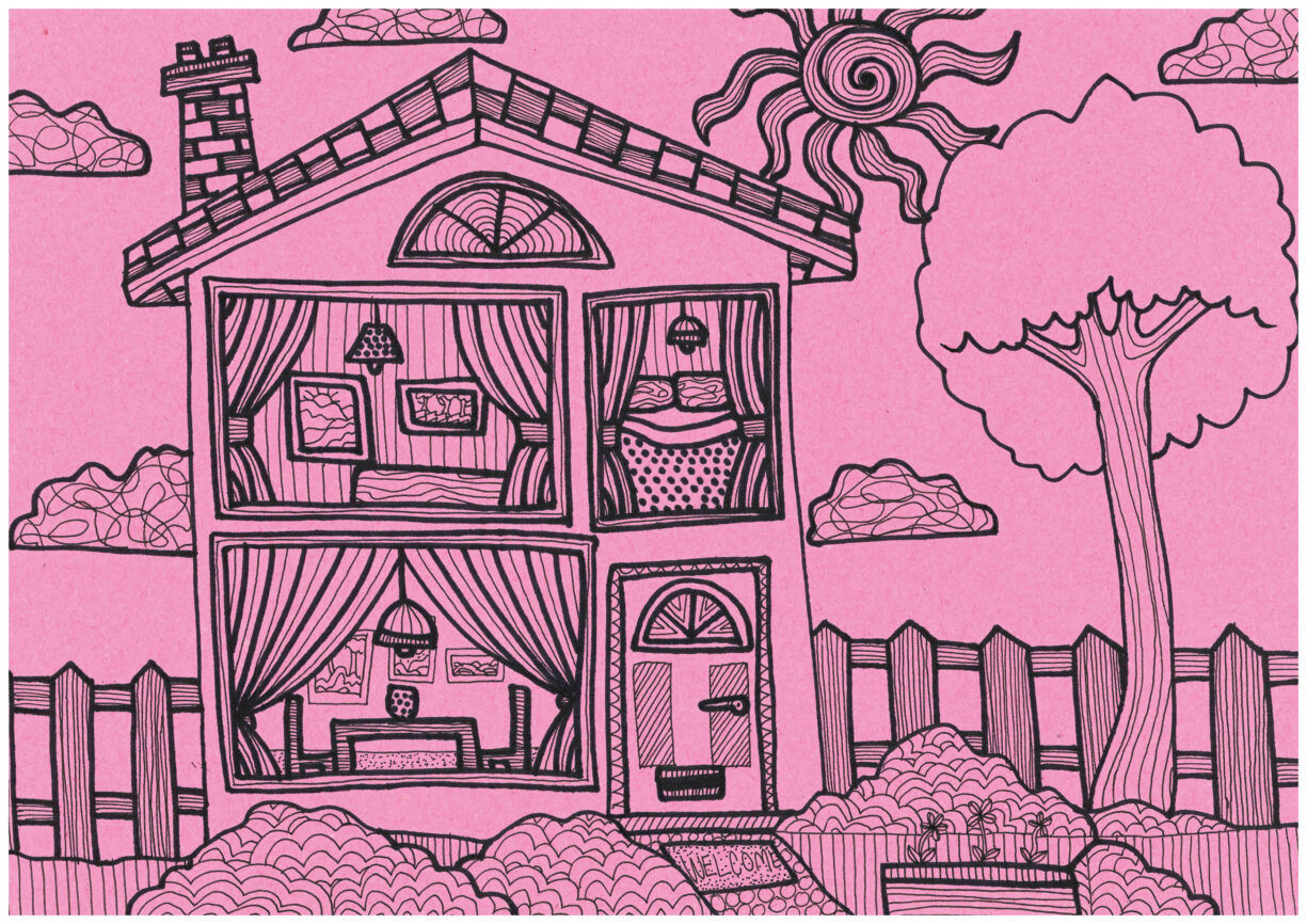 A drawing of a child's 'ideal home'