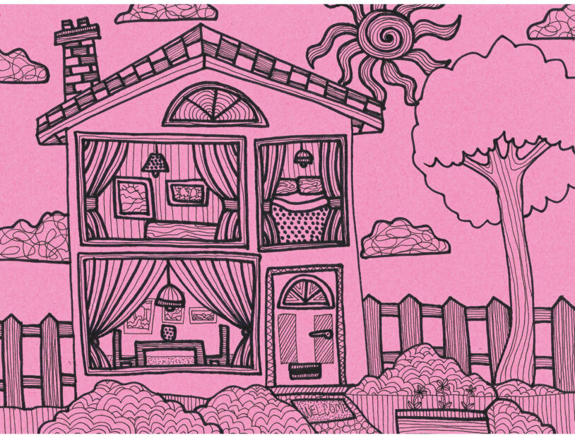 A drawing of a child's 'ideal home'