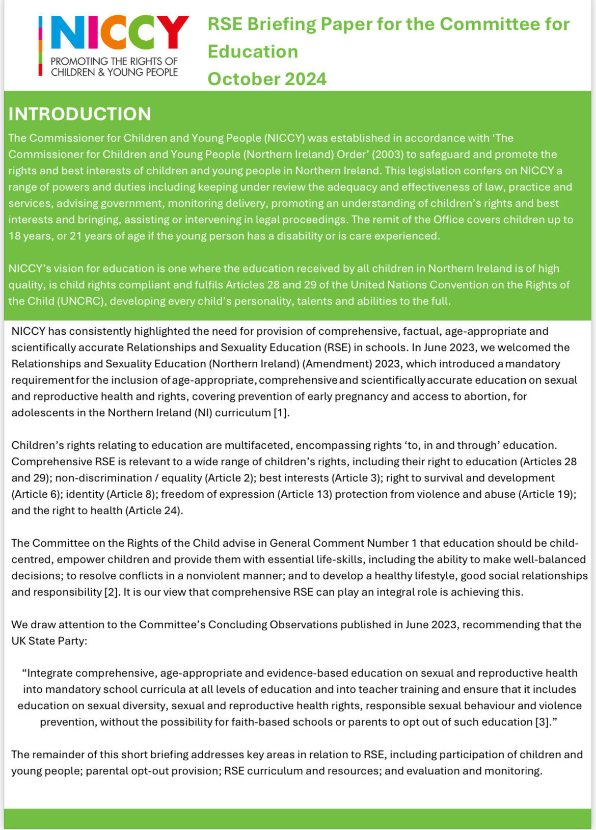 RSE Briefing Paper - October 2024 - Niccy