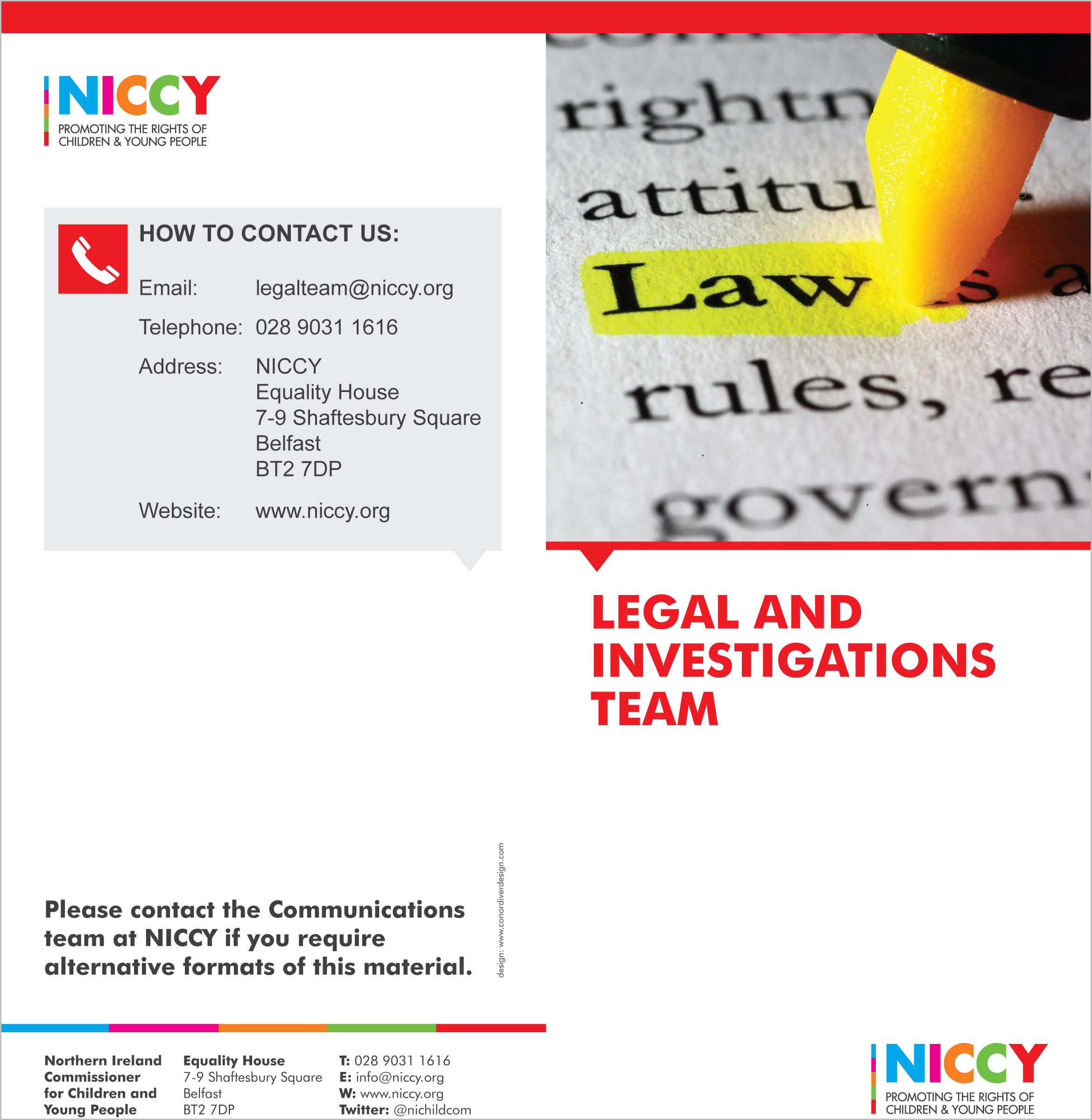 NICCY Legal Practitioners Leaflet