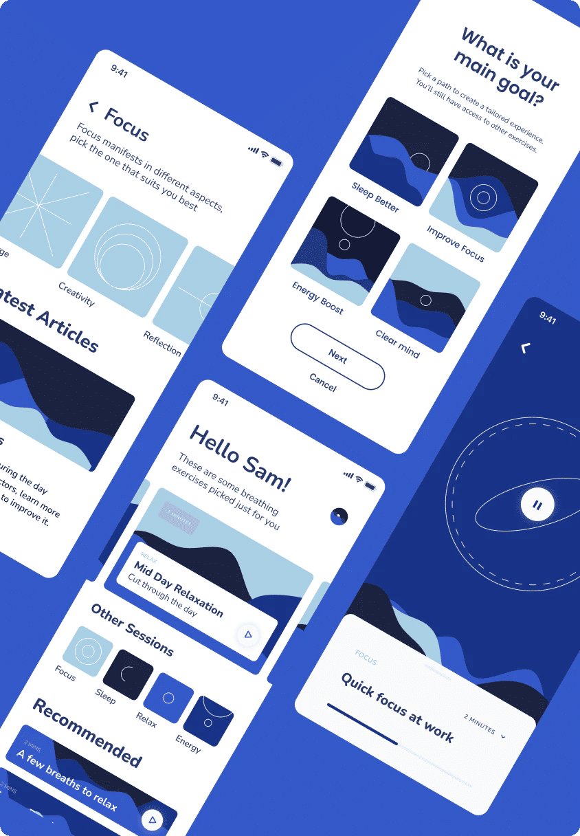 mobile ui high fidelity wireframe breathology