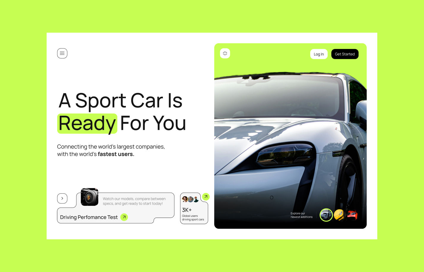 website design for buying luxury cars