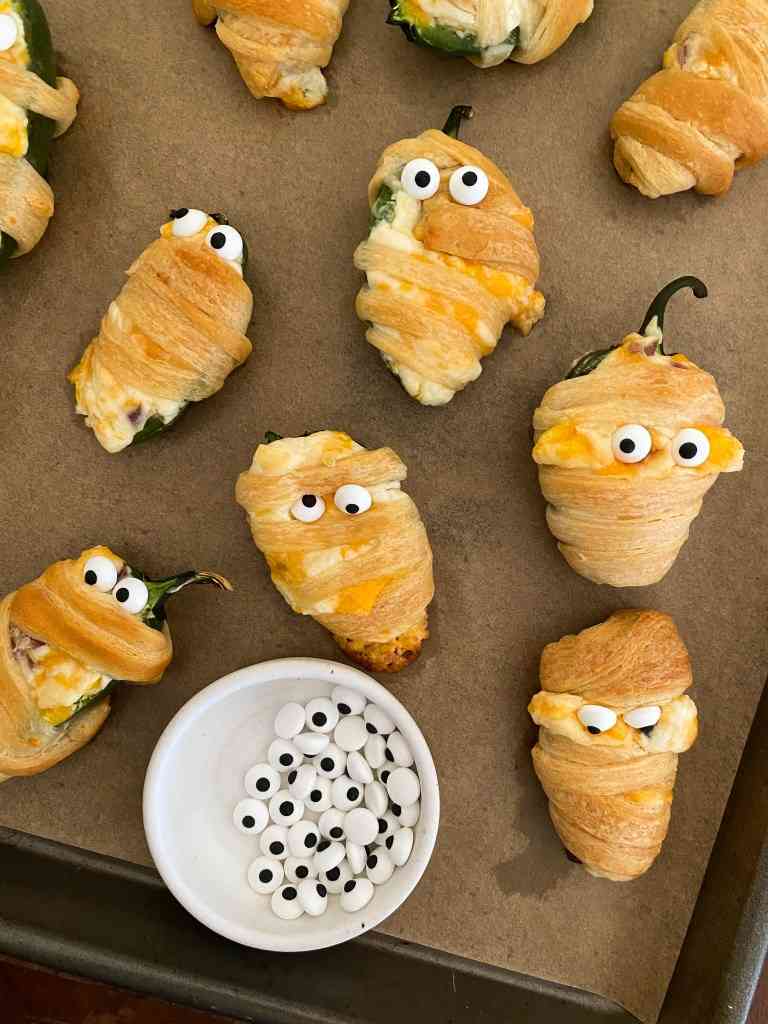 Spooky Jalapeño Popper Mummies