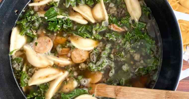 Spicy Chicken Sausage and Kale Soup