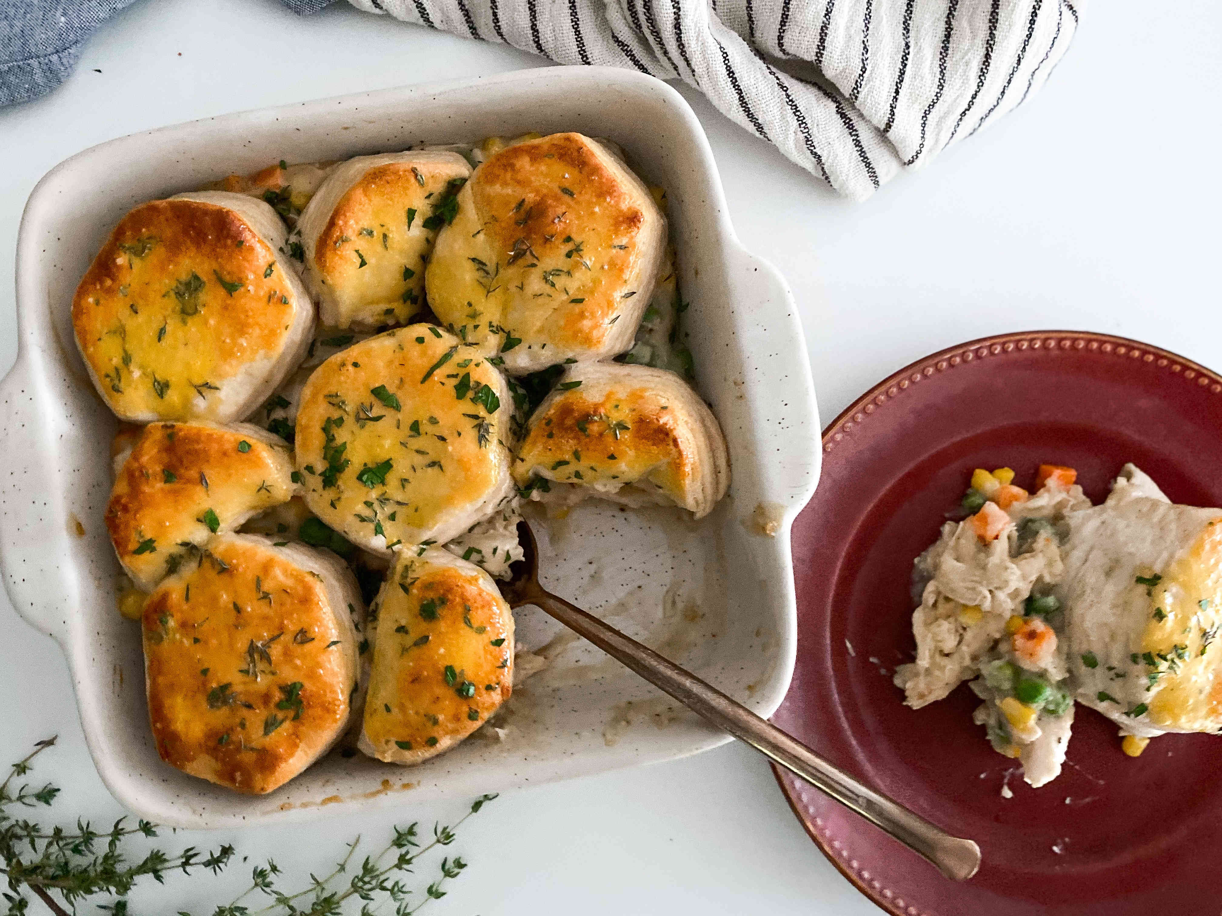 Chicken Pot Pie Recipe with Biscuits