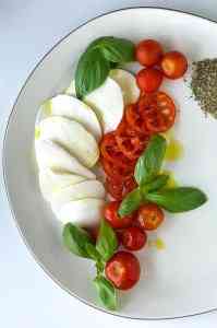 caprese salad prep