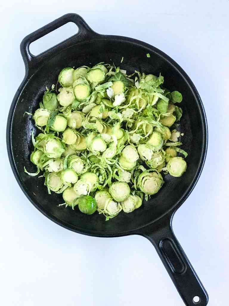 Warm Bacon Honey Almond Brussel Sprouts Salad