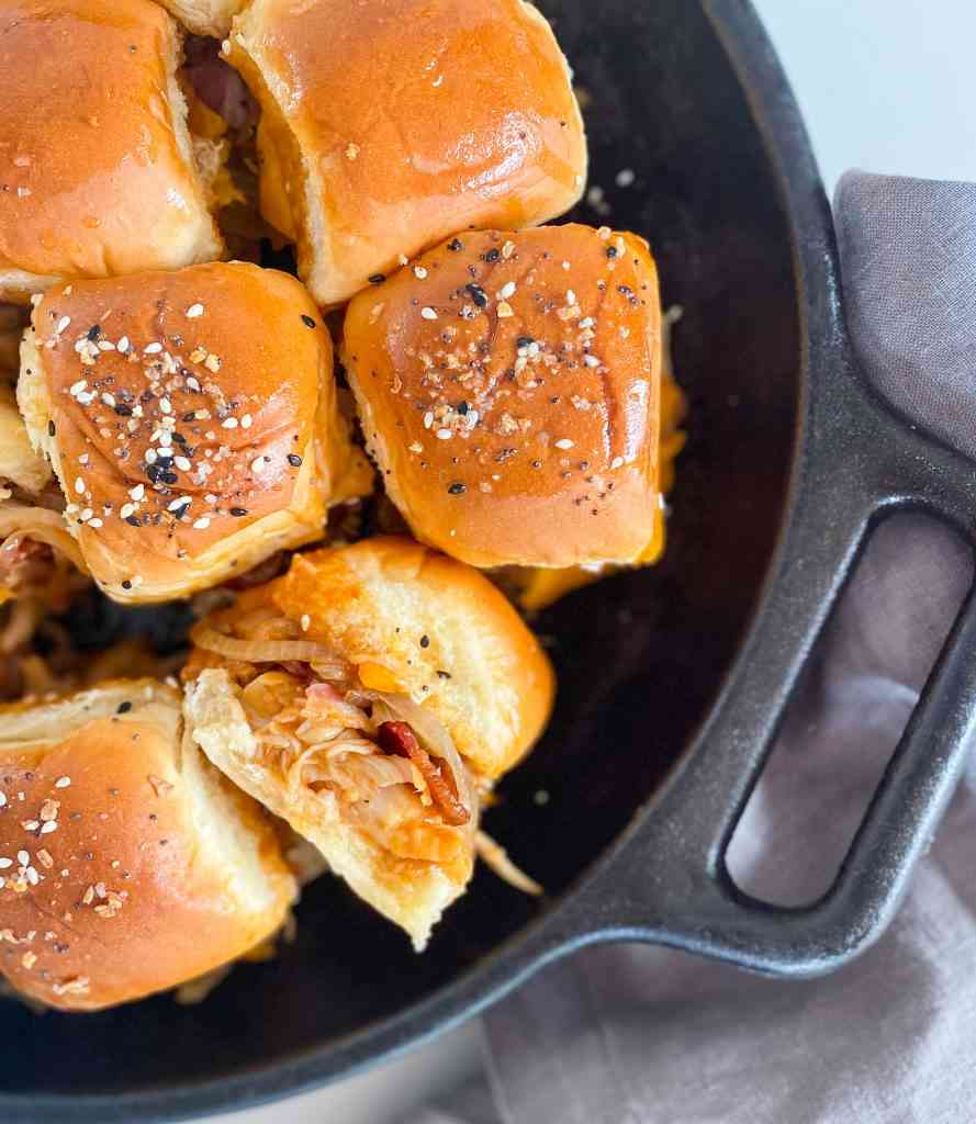 Favorite Crock-Pot Smothered Barbecue Chicken Sliders