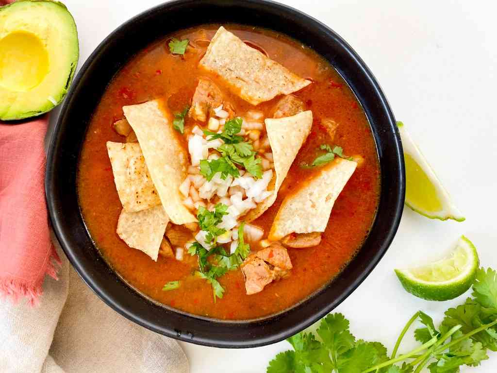 Slow Oven-Roasted Mexican Pozole Rojo Soup